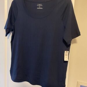 Talbots Women's Classic Navy Short Sleeve Tee